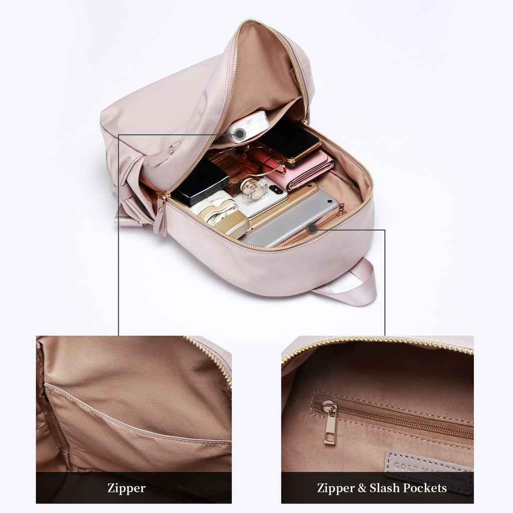 Stylish Backpack Purse for Women Girls Casual Travel Daypack Mini Backpack Handbag Nylon Bookbag (Pink)
