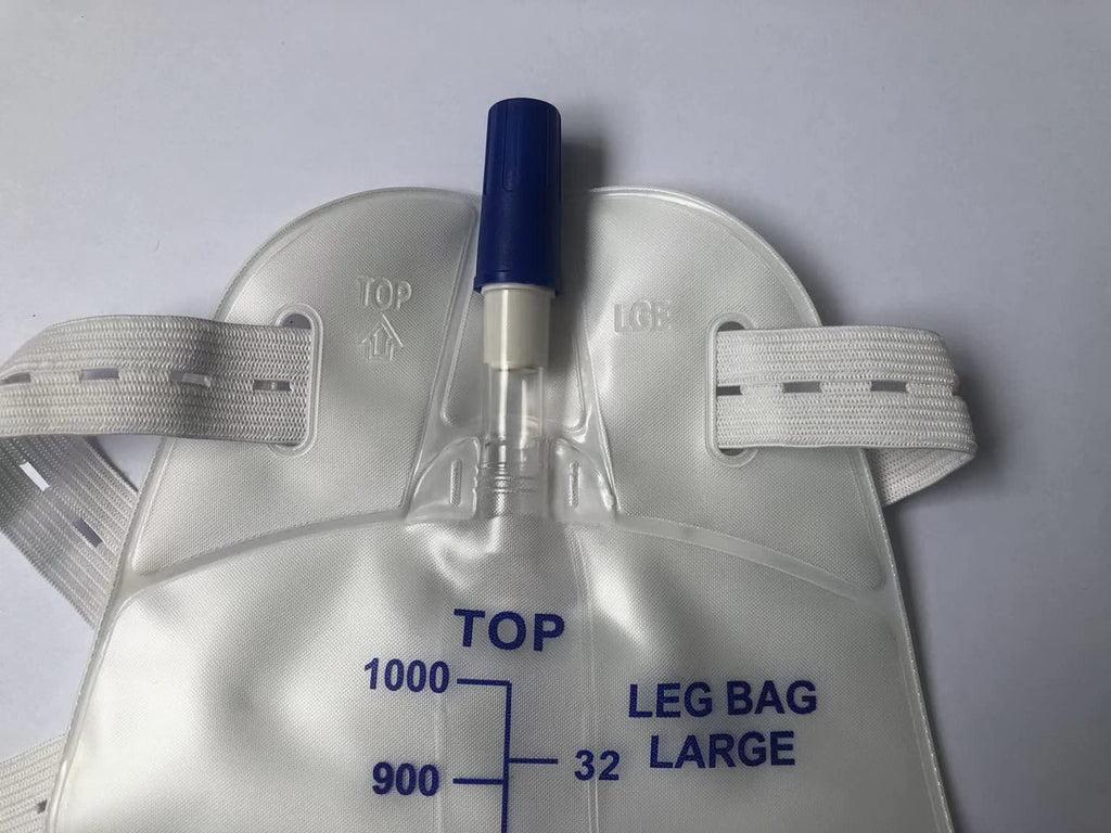 Lifevv 3 Pack Easy-Tap Leg Bag, Urinary Drainage Bag, 32 oz Anti-Reflux Valve, Cloth Straps