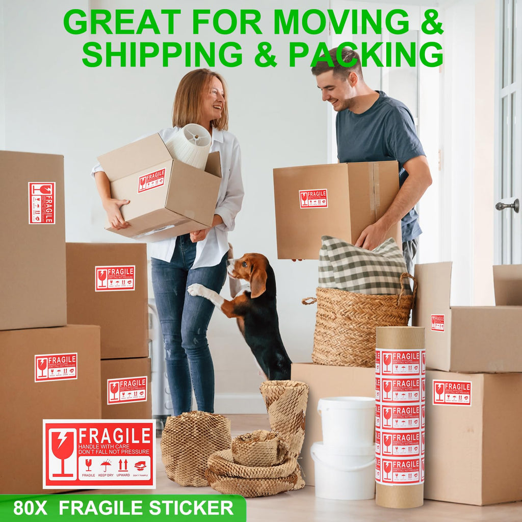 Honeycomb Packing Paper 15” x 200’ Moving Suppliers Bubble Cushioning Wrap Paper Roll for Moving/Shipping/Packing with 80 Fragile Sticker Protective Eco Friendly & Recyclable (15"x200')