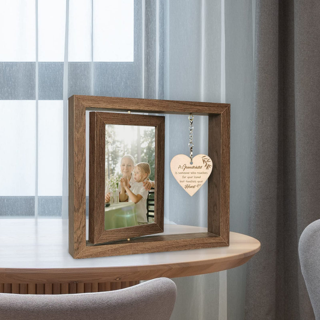 A Grandchild is Someone Who Reaches for Your Hands but Touches Your Heart Picture Frame New Grandma Gifts First Time Grandparents Gifts, Display Two 4x6 Inch