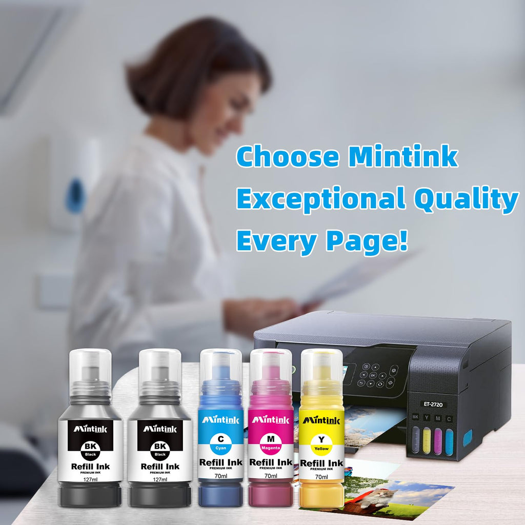 522 Ink Replacement for Epson 522 Ink Refill Bottles Work for Ecotank ET-2800 ET-2720 ET-2803 ET-2400 ET-4800 ET-2720 ET-4700 ET-2840 ET-4810 Printer