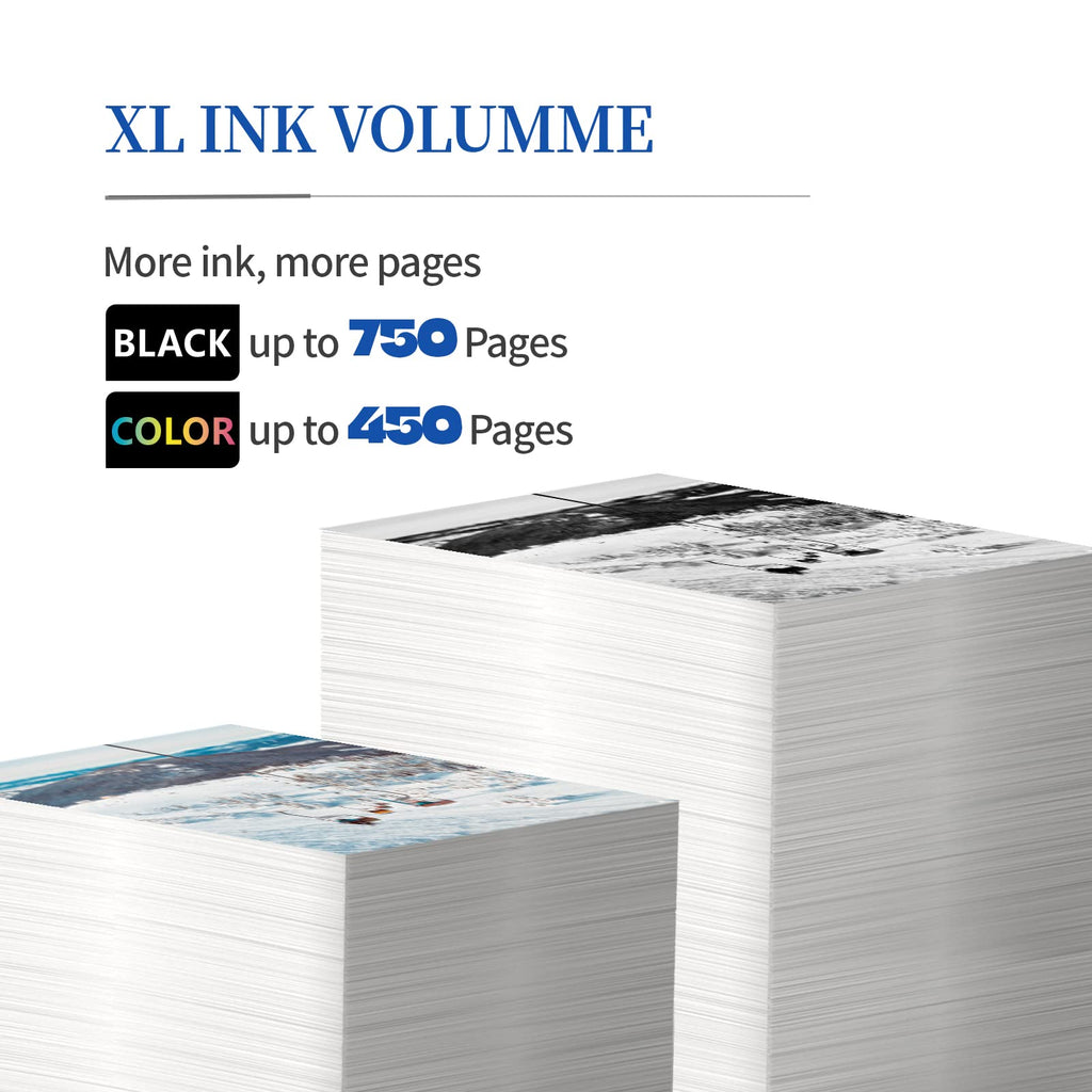 INKCLOUD 61XL XXL Ink Combo Pack Compatible with HP 61 Ink Cartridges for HP Envy 4500 4502 5530 5534 Deskjet 3050A 1000 1010 1512 3054 Officejet 1051 4630 4635 Printer (1 Black 1 Tri-Color)