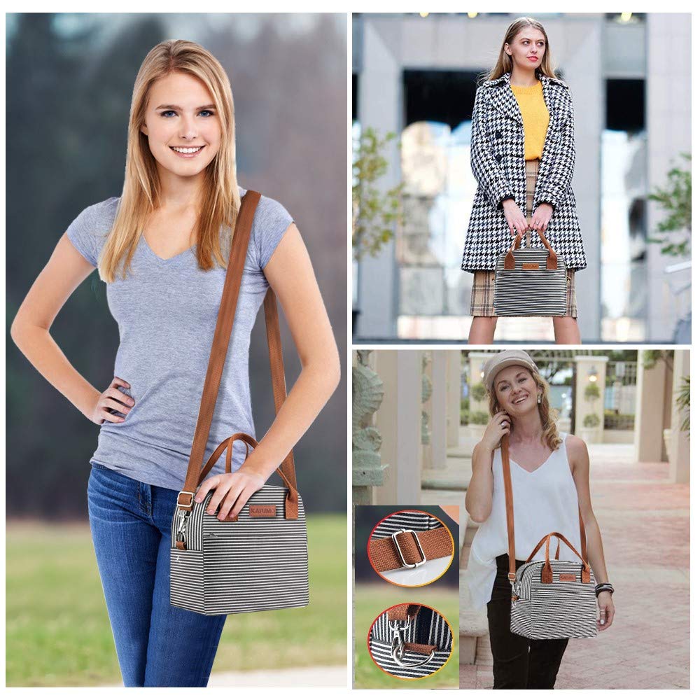 KATUMO Lunch Bag Insulated Tote Bag Reusable Lunch Box with Removable Shoulder Strap Thermal Cooler Bag for Kids and Adult, Ideal for Work/School/Outdoor Activity