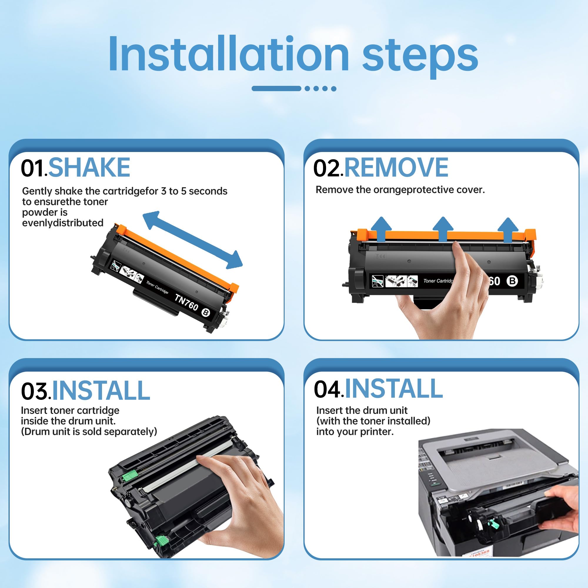 TN760 for Brother TN760 TN-760 TN 730 Toner Cartridges Used to Brother HL-L2350DW HL-L2395DW MFC-L2710DW MFC-L2690DW DCP-L2550DW Printers , High Yield Black - 2Pack