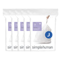 simplehuman Code J 100 Count, Dispenser Pack Custom Fit Liners, Drawstring Trash Bags, 30-45L / 8-12 Gallons, White
