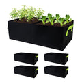 Auroal Plant Grow Bags, 5 Pack Fabric Raised Planting Bads, 2 Holes Rectangle Grow Bag, 10 Gallon Breathable Potato Tomato Planter Pots for Outdoor Vegetables Plant Flowers (Black)