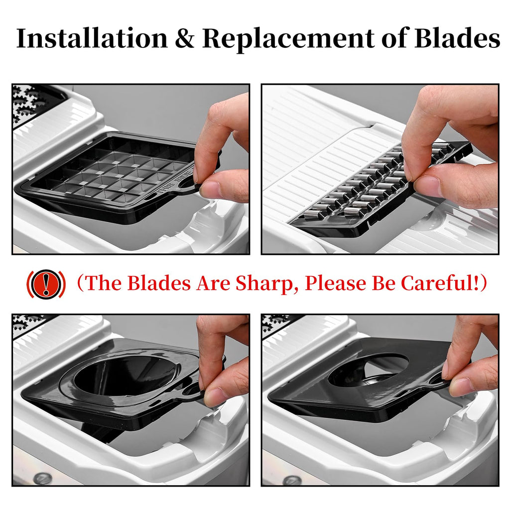 17-in-1 Vegetable Chopper Mandoline Slicer - 11 Interchangeable Blades Veggie Dicer Cutter with Container, Drain Strainer, Peeler, Hand Guard - BPA-Free Kitchen Food Chopper for Onion, Potato, Carrot