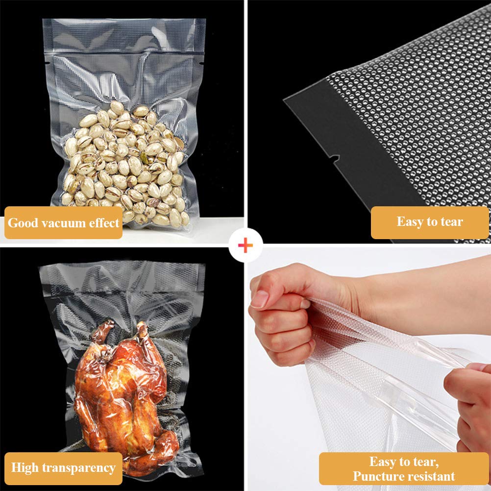 TIMESETL 4 x 6 Inch Full Mesh Vacuum Seal Bags, Food Saver Bags Pre-cut, Sous Vide Storage Packaging Bag BPA Free, Heavy Duty, Kitchen Accessories, 200pcs