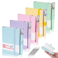 Mulaibdin 5 Pcs Pocket Notebook, Small Journaling Notebooks Pocket Size, A7 Cute Notebook with Pen, Small Notepads with Elastic Band, Portable Mini Leather Notepad for School,Office, Memos,Journal(200 Page)