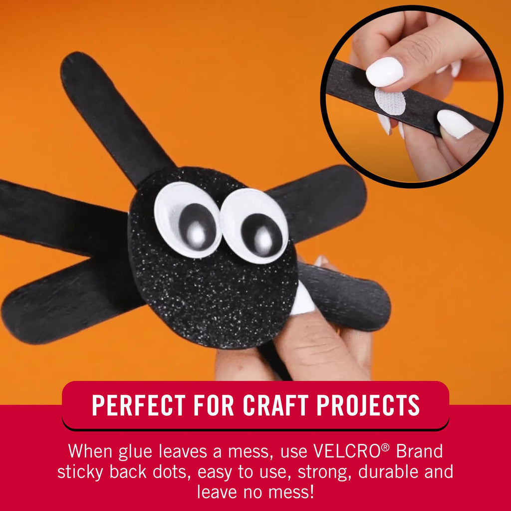 VELCRO Brand Sticky Back Dots | 500pc Bulk Pack White | Small 5/8 Inch Circles | Round Adhesive Hook and Loop | for School, Teachers, Mounting Arts and Crafts, Office Organization