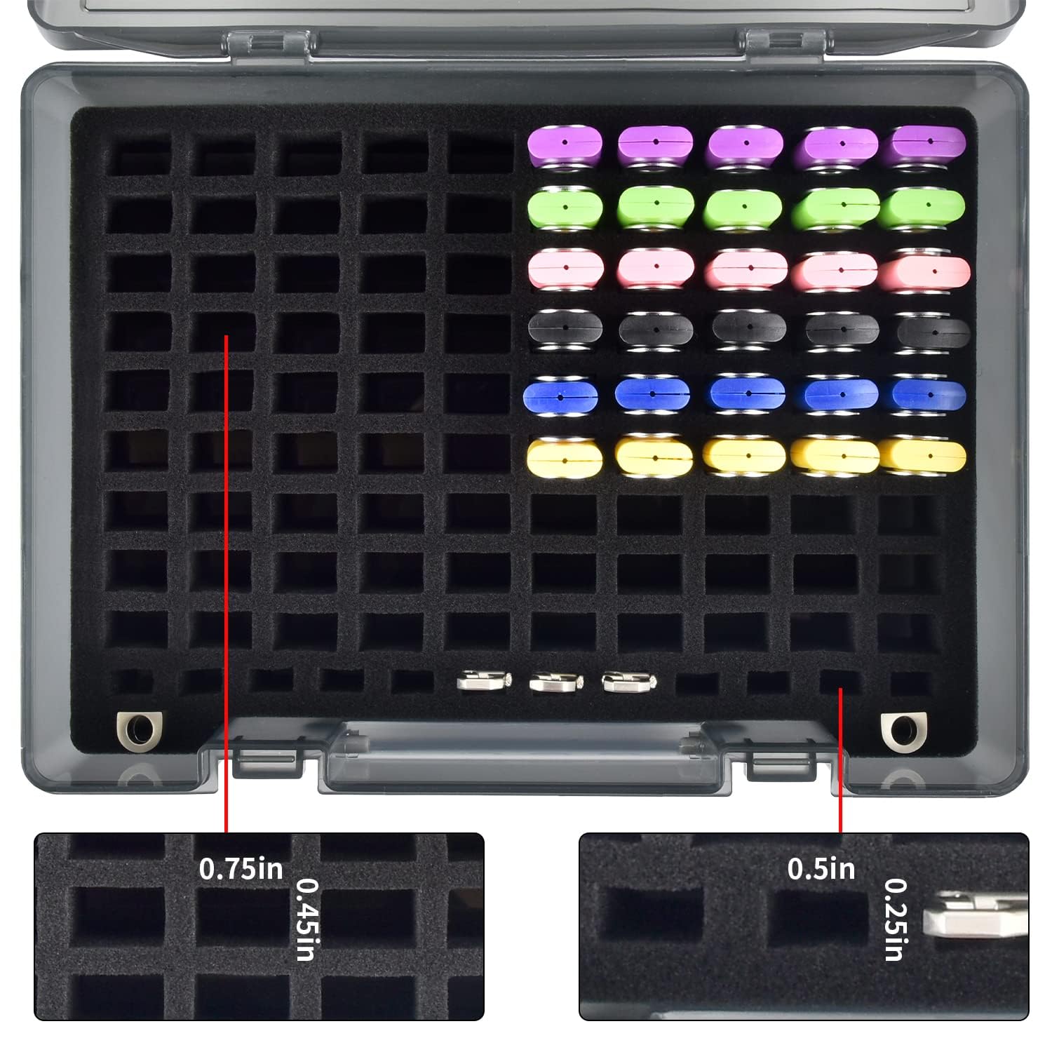 FULLCASE Flash Drive Case USB Memory Stick SD Card Storage Organizer- Holds 104pcs Thumb Drives Electronic Accessories Holder for Sandisk for Samsung for Inland for PNY for Netac (Gray)