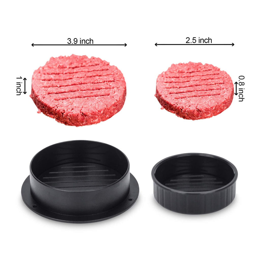 Burger Press, Different Size Hamburger Patty Molds, 3 in 1 Hamburger Patty Maker, Works Best for Stuffed Burgers, Sliders, Regular Beef Burger, Non Stick Kitchen Barbecue Tool Grilling Accessories