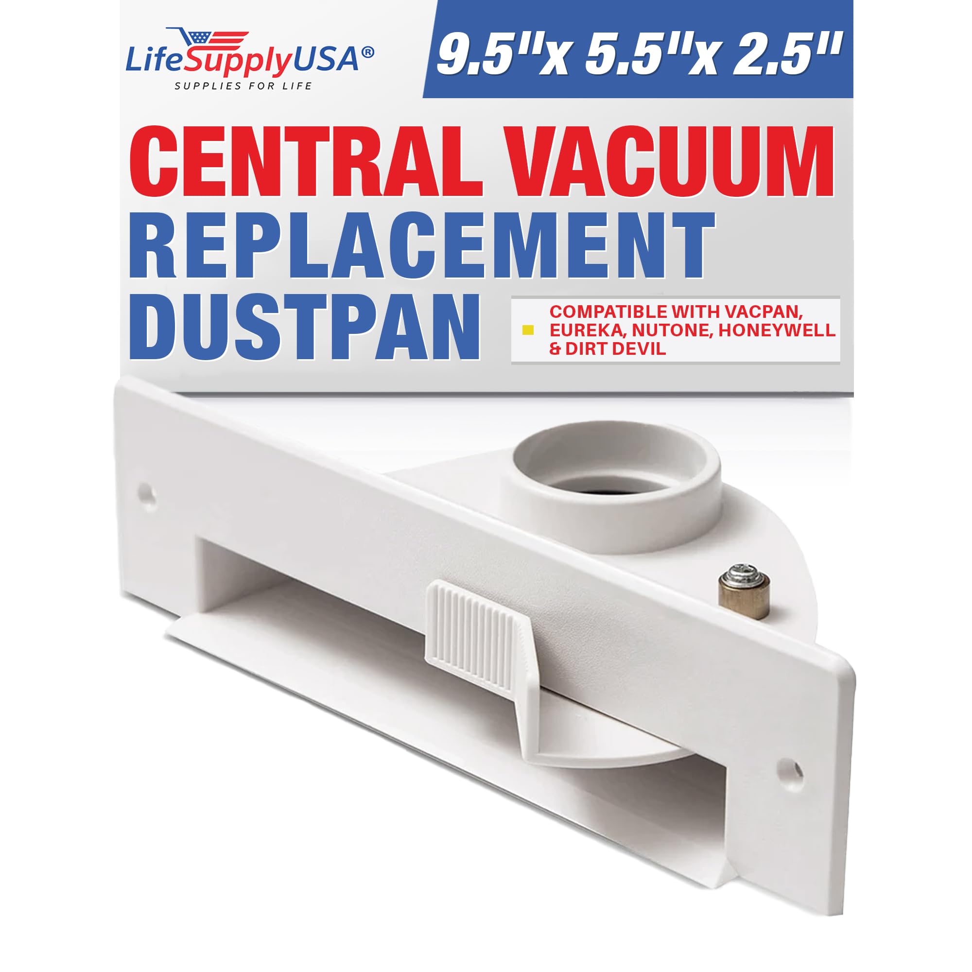 Central Vacuum Automatic Dust Pan Sweep (1-Pack - White)