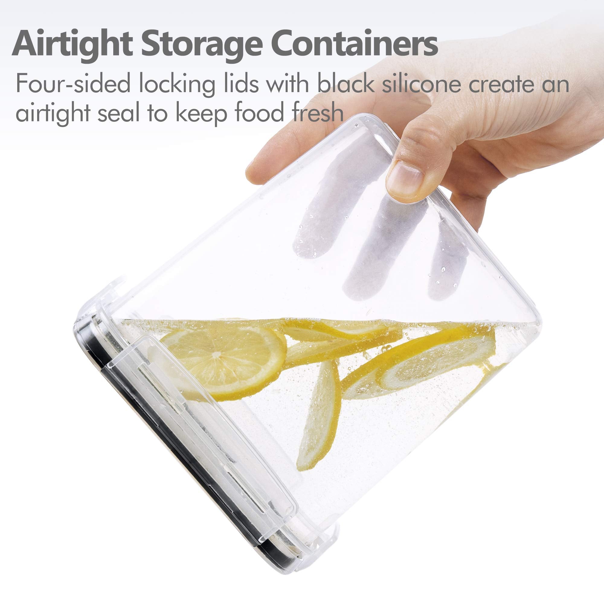 Vtopmart 14pcs Food Storage Containers Set, Kitchen & Pantry Organizers and Storage, Plastic Airtight Pantry Storage Container with Lids for Cereal, Flour and Sugar, Includes 24 Labels
