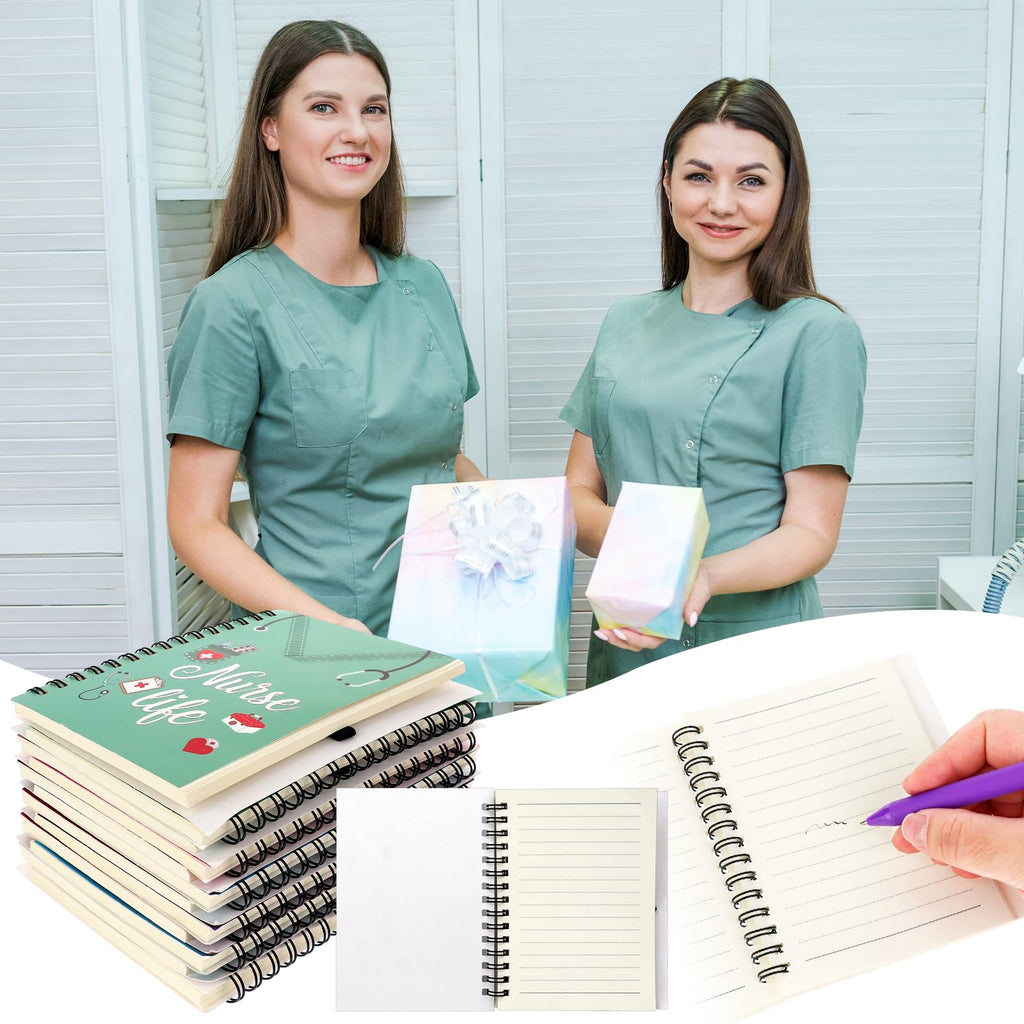 12 Pcs Nurse Graduation Gift Set Inspirational Spiral Notebooks Motivational Ballpoint Pens Bulk Nurse New Job Gifts Healthcare Worker Appreciation Present for Nursing Student Graduate
