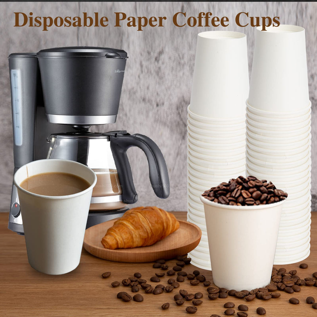 [300 Pack] Dbfengbilian Disposable Coffee Cups, Small Paper Cups, Mini Bathroom Mouthwash Cups, Espresso, White Hot Coffee Paper Cups (3-(oz))