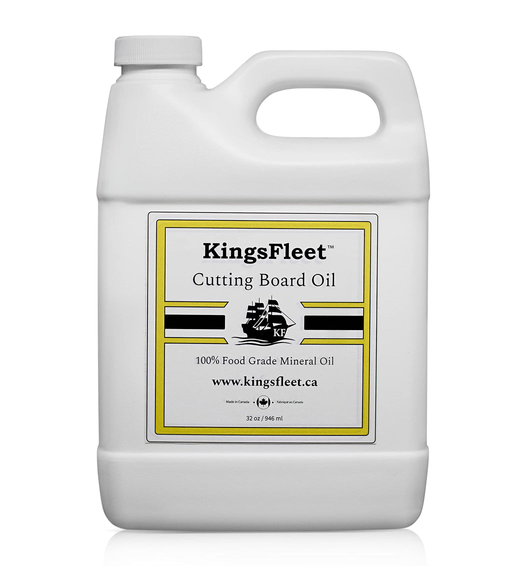 KingsFleet - Cutting Board Oil | 32 oz | Canadian Made | 100% Food-Grade Mineral Oil for Superior Protection of Cutting Boards, Butcher Blocks, and Wood Utensils