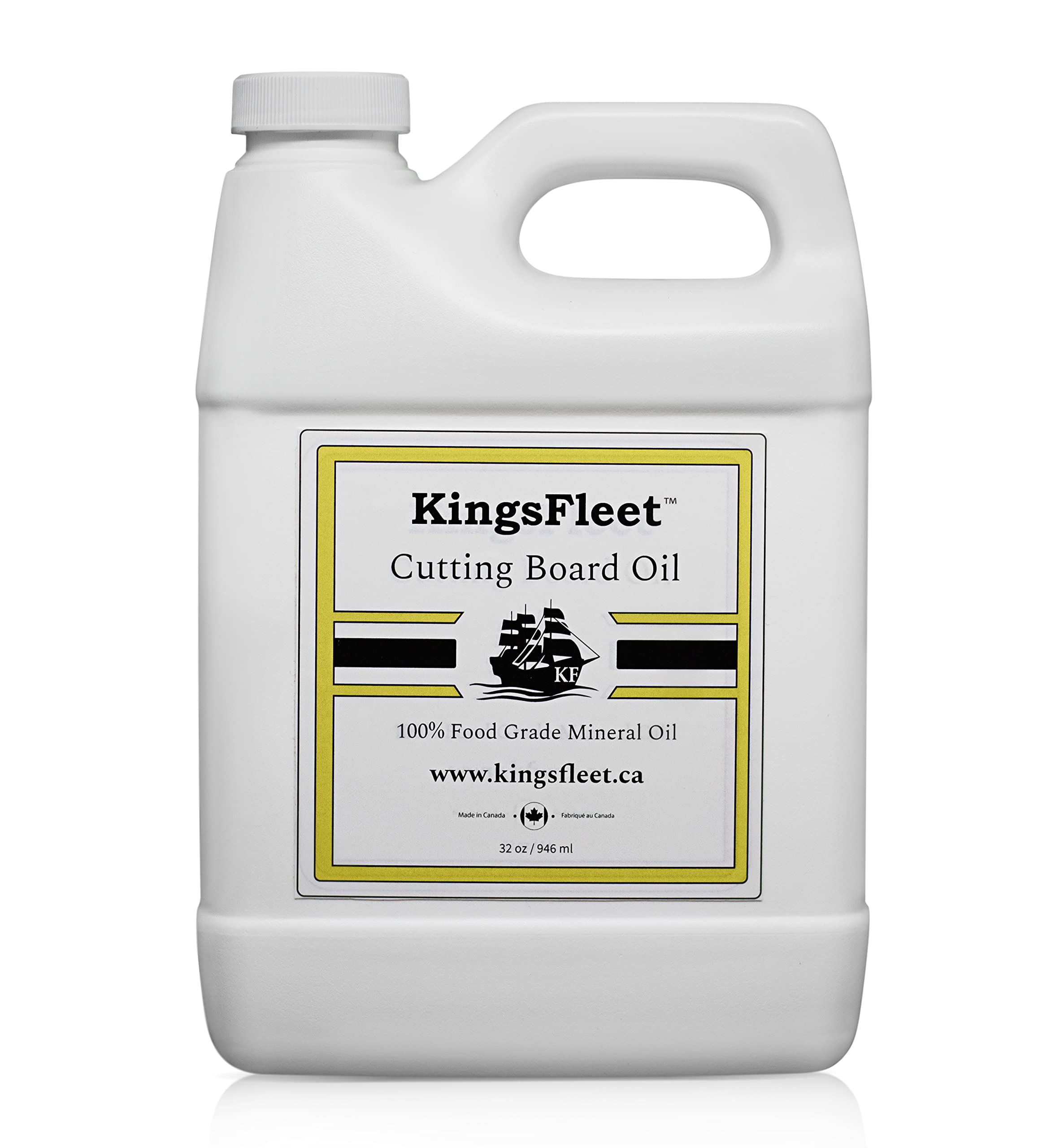 KingsFleet - Cutting Board Oil | 32 oz | Canadian Made | 100% Food-Grade Mineral Oil for Superior Protection of Cutting Boards, Butcher Blocks, and Wood Utensils