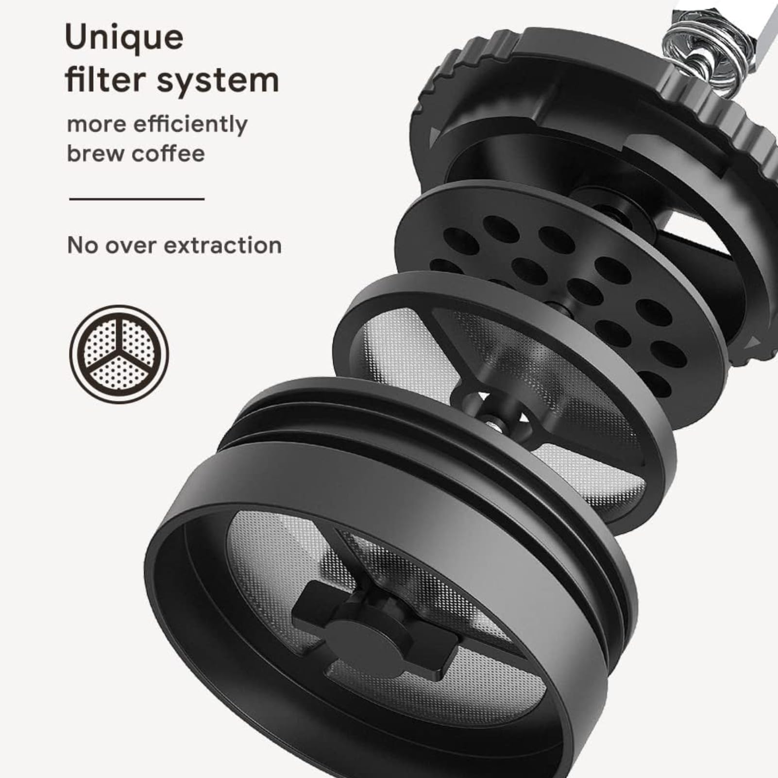 HAILASRE Portable French Press Coffee Maker Travel French Coffee Maker Stainless Steel Coffee Mug 12 oz Double Mesh Filter Great for Camping and Traveling
