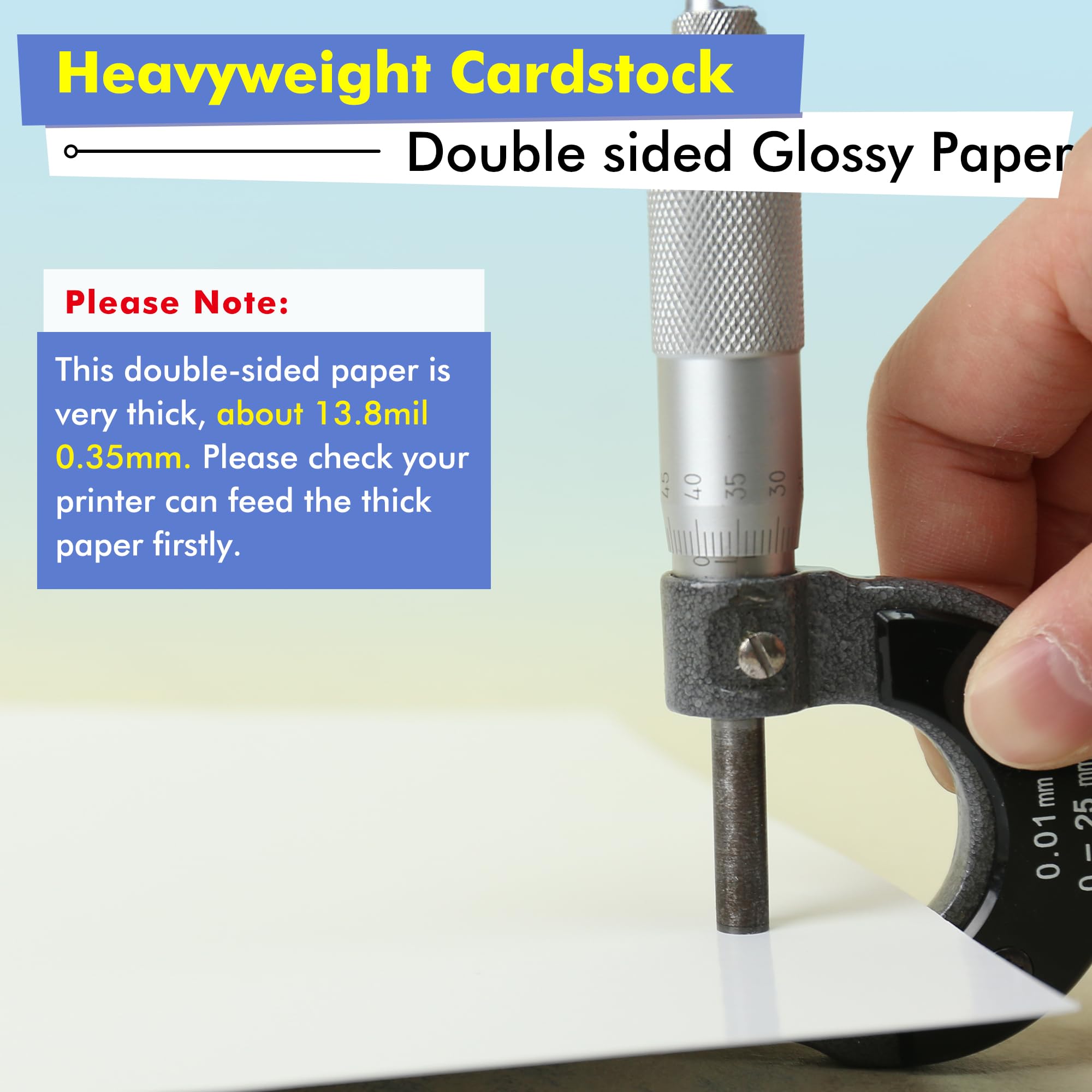 Koala Thick Photo Paper Double-sided Glossy Heavyweight Paper 8.5X11 80LB 100 Sheets 300GSM Cardstock Compatible with Inkjet Printer