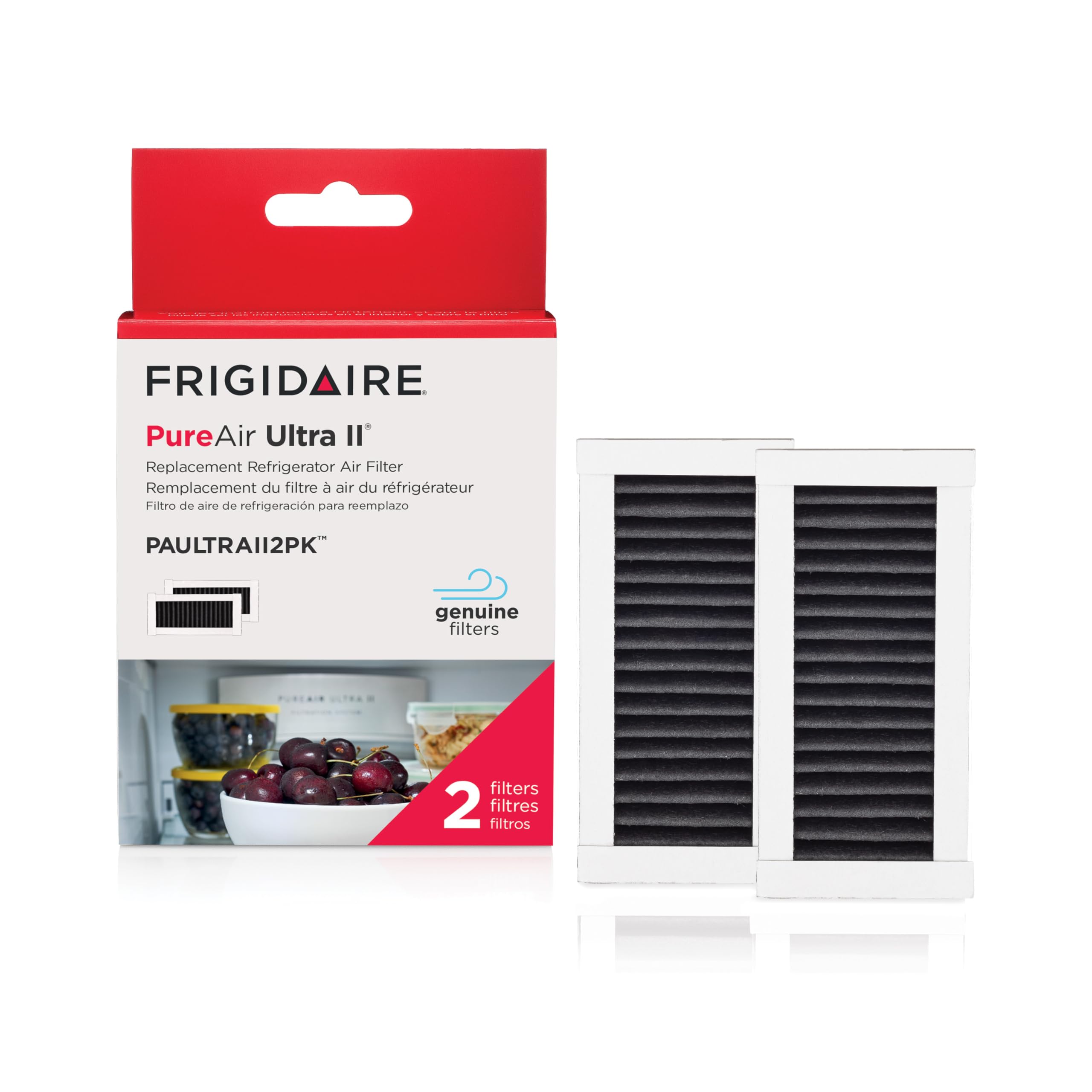 Frigidaire PAULTRAII2PK PAULTRA2 Pure Air Ultra II 2 Pack Air Filter, 3.8" x 1.8", 2 Count