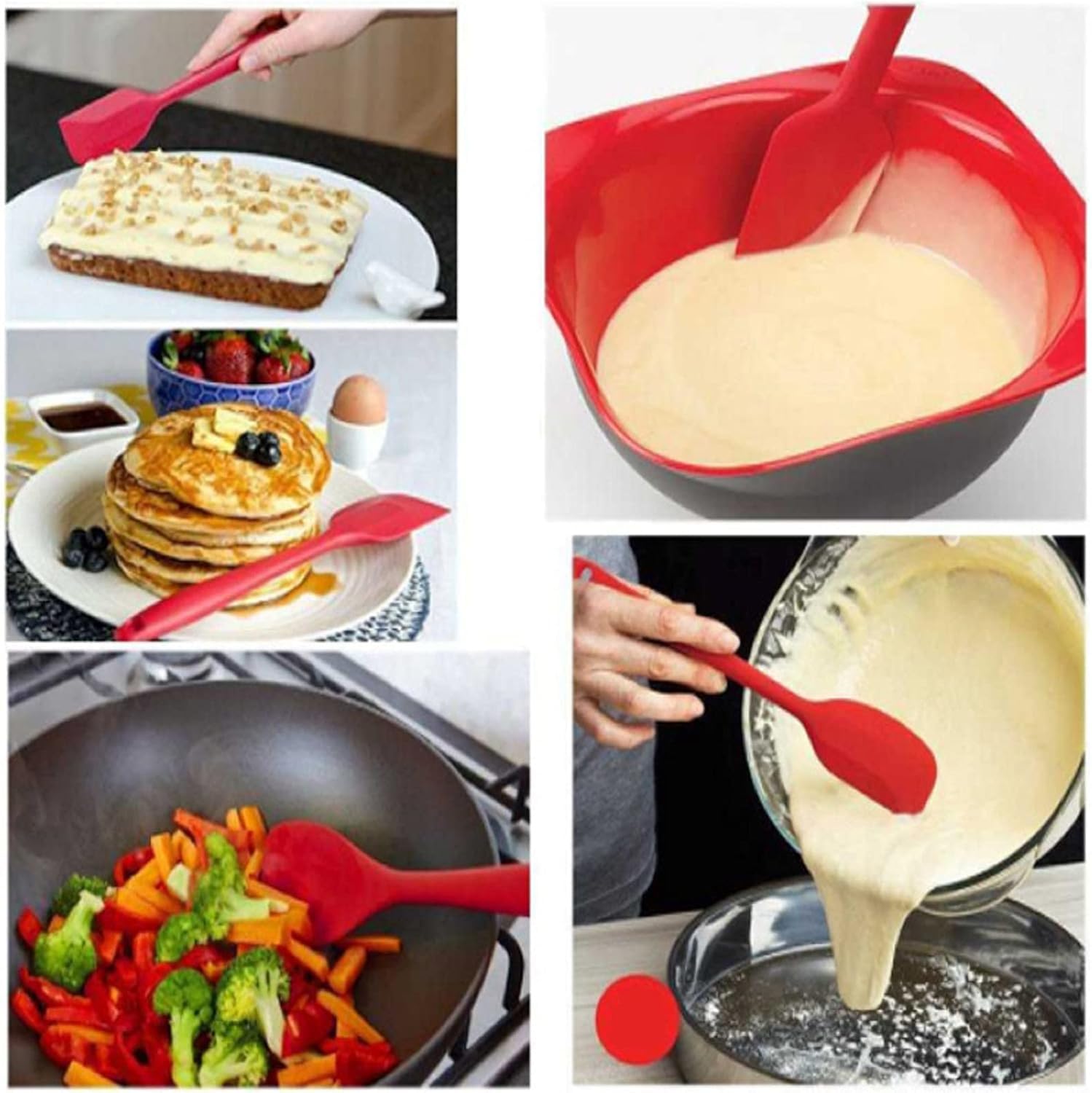 15 Pieces Silicone Spatulas,8.5 inch Non-Stick with Stainless Steel Core,Heat Resistant-500°F, Food Grade Dishwasher Safe, for Mixing,Cooking,Baking (Mixed Color)