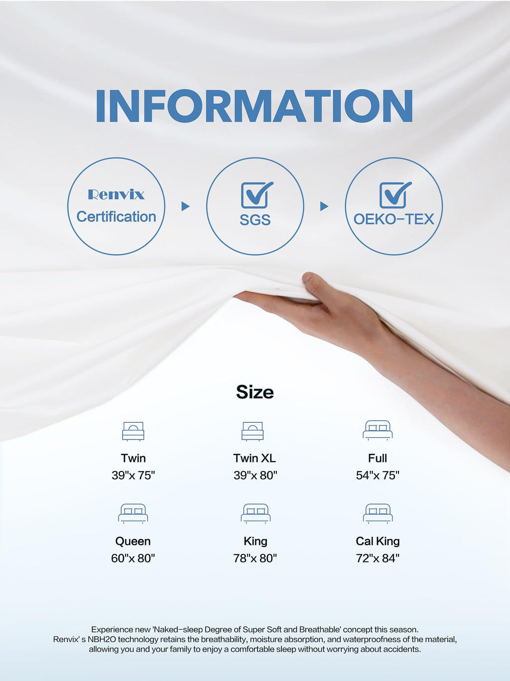 100% Waterproof Mattress Protector Queen Size, Premium Viscose from Bamboo Mattress Pad Ultra Soft Breathable, Noiseless Mattress Cover Fitted 8"-21" Deep Pocket