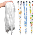 50 Pieces Sublimation Lanyards Blanks Bulk, White Neck Lanyard with Detachable Buckle, Heat Transfer Lanyards for ID Card Badge Holder Keychain DIY Crafts Gifts