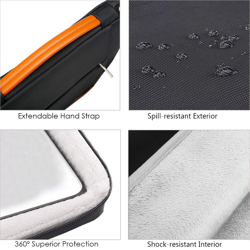 Lacdo 360° Protective Laptop Sleeve Case for 13 inch MacBook Air M5 A3449 (2026), M4 A3240 2025, M3 A3113 A2681 A2337 | 13" MacBook Neo A18 Pro A3404 (2026) | iPad Air/Pro 13 M5 Computer Bag, Black
