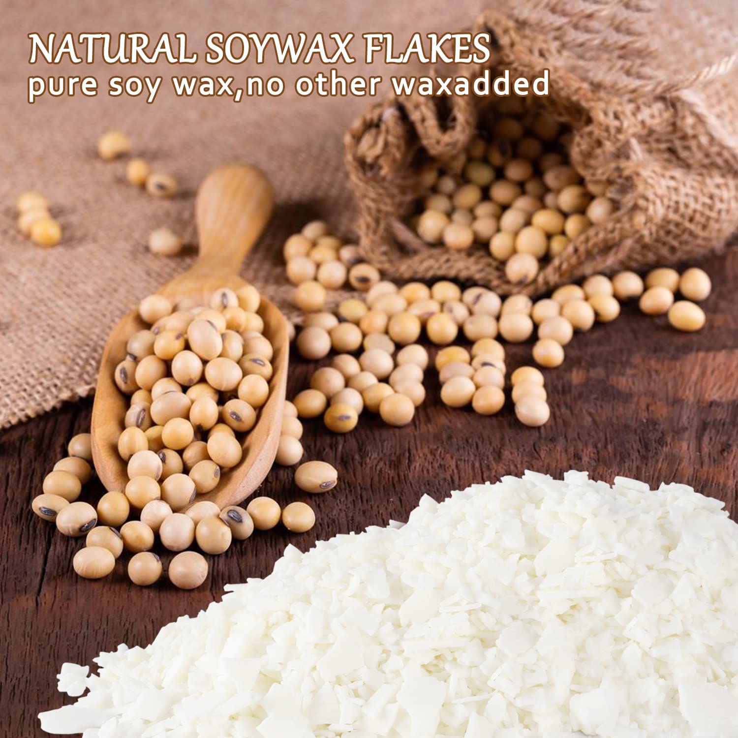 5LB Natural Soy Wax Flakes Kit - DIY Candle Making Supplies for Container & Pillar Candles, 80oz Pure Soy Wax for Crafting.