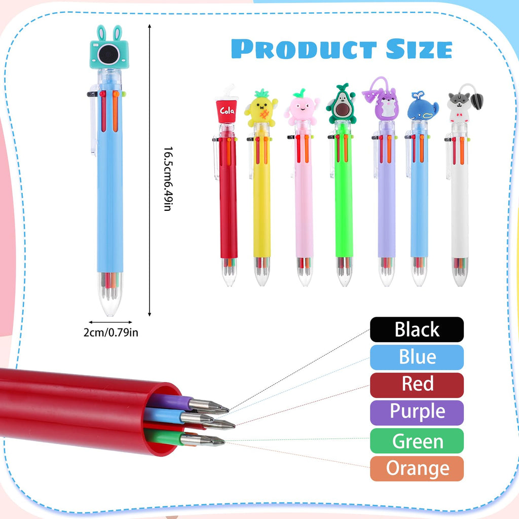 30 Pack Multicolor Pen in One Easter Party Favors 6-in-1 Fun Pens 6 Colors Cute Pens Easter Classroom Gifts Retractable Ballpoint Pen for Birthday Gifts, Student Rewards, Class Prizes