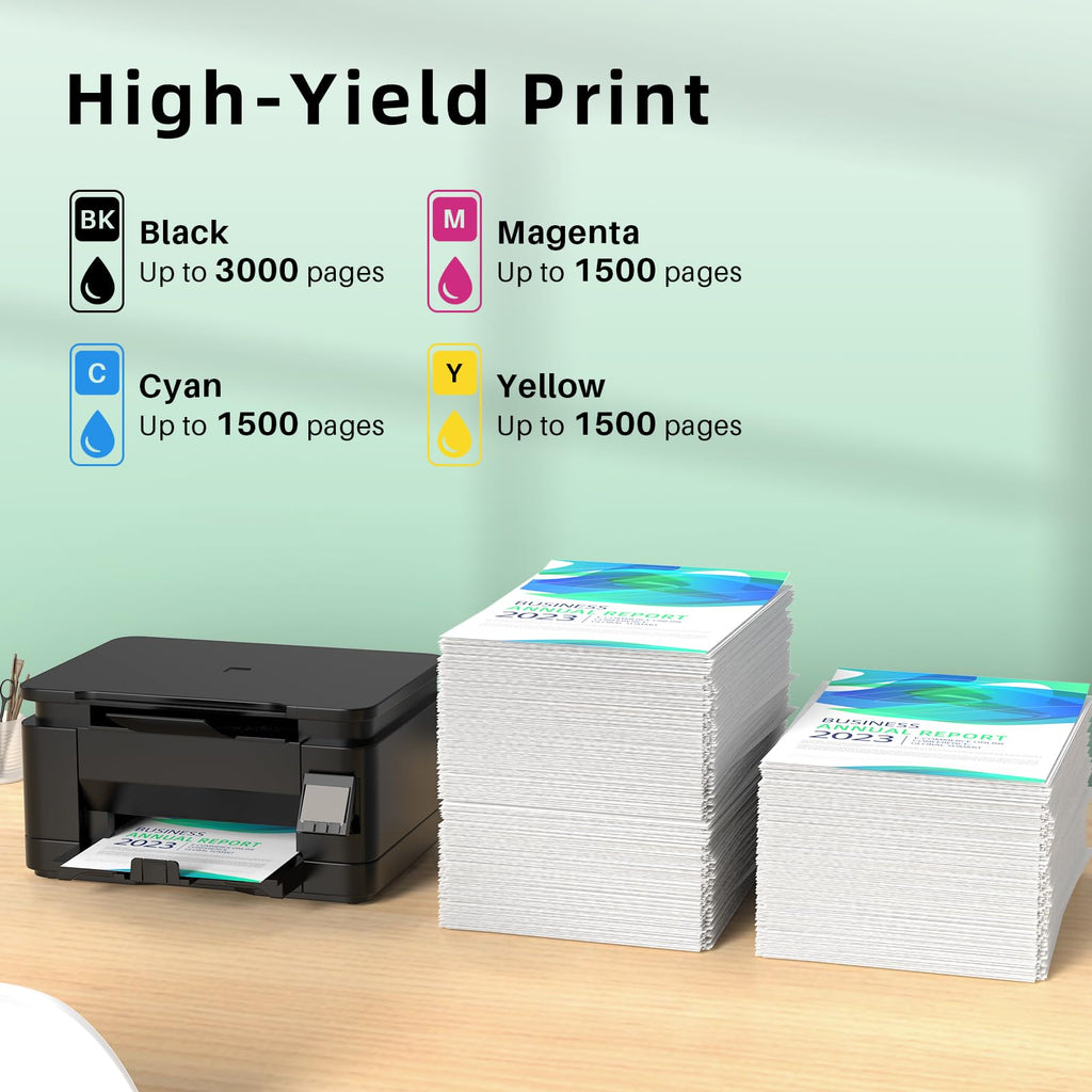 LC406 Ink Cartridges Compatible Replacement for Brother LC406 LC406XL LC 406 Ink Work with MFC-J4335DW MFC-J5855DW MFC-J6555DW MFC-J4535DW MFC-J6955DW Printer (Black Cyan Magenta Yellow)