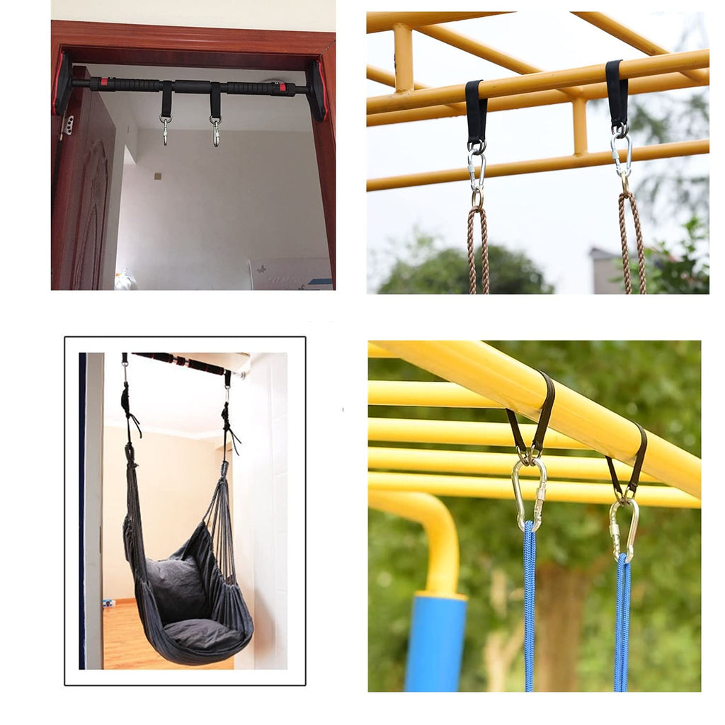Short Straps Tree Swing Strap Hanging Kit,Hammock Straps 2 Pcs 9.84inches with Heavy Duty Safety Lock Carabiner Hooks for Swing Hammocks Yoga Seat Sandbags Gym Equipment Pulley System