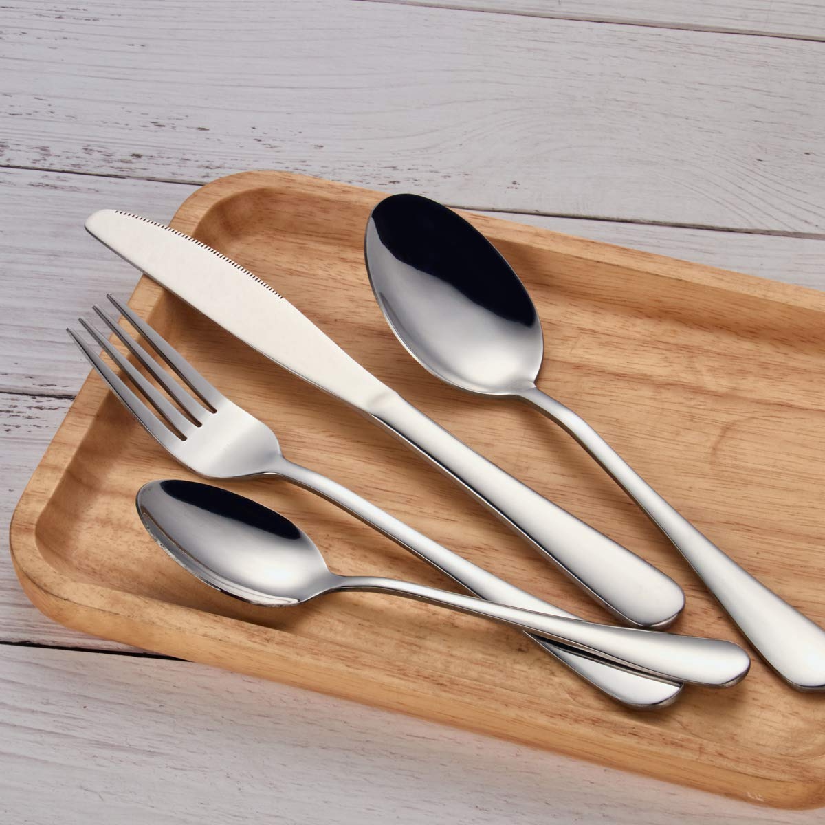 Berglander 20-Pieces Stainless Steel Flatware Set, Silverware Set, Cutlery Set for Wedding Dinner Birthday Parties Service for 4 (20-Piece)
