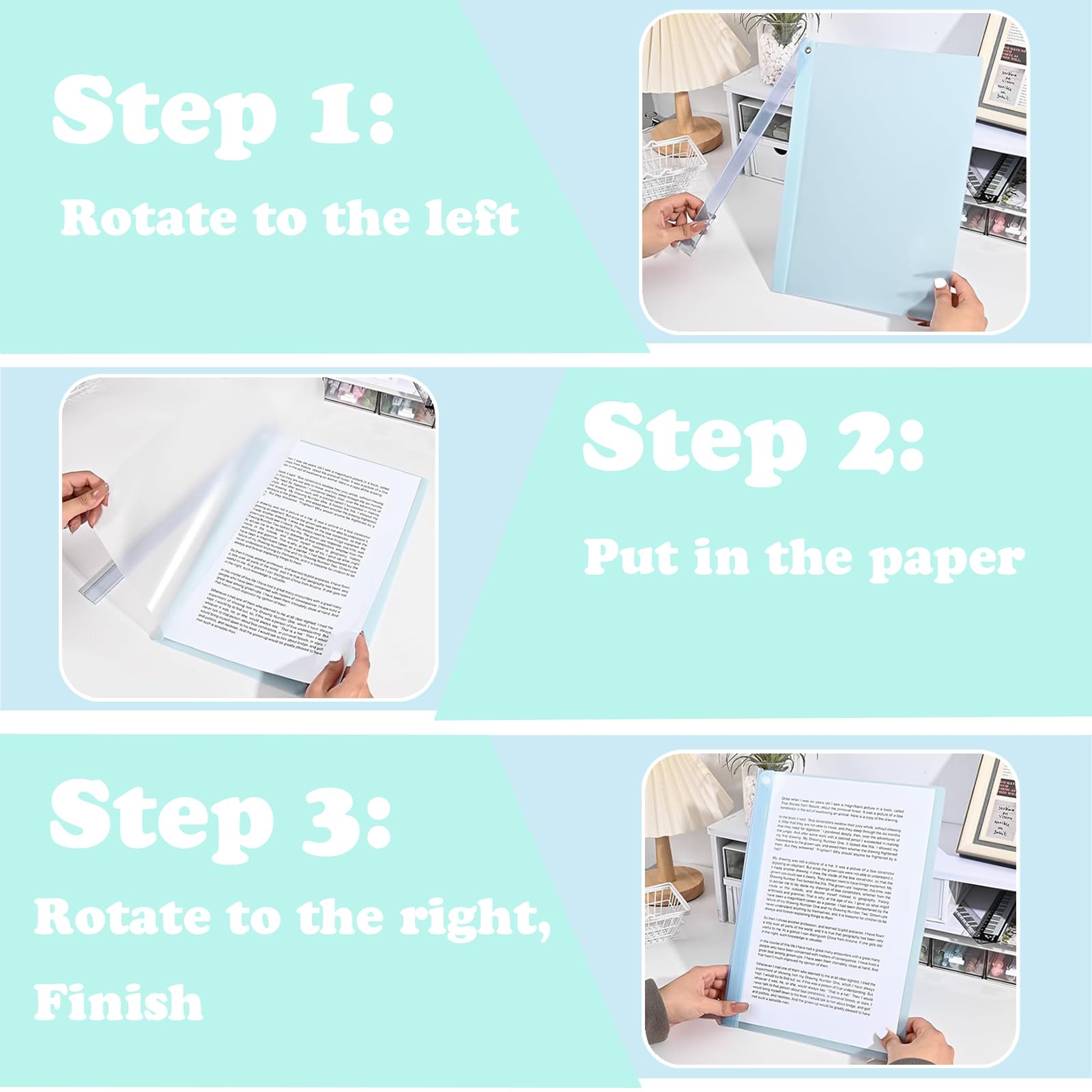iGolife 20 Pcs Report Covers with Swing Clip, Presentation Folders for A4 and Letter Size Paper, Clear Report Covers Binder Bulk for School Business, 40 Sheet Capacity