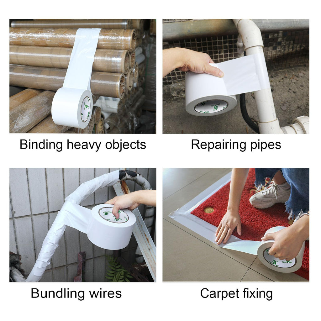 BOMEI PACK Wide Duct Tape White 4Inch, Strong Tape Gris Residue Free for Crafts and Repair, 1Roll 8.3Mil x 30yds
