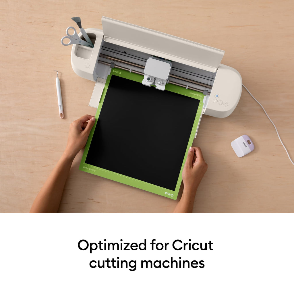 Cricut StandardGrip Machine Mats 12in x 12in, Reusable Cutting Mats for Crafts with Protective Film, Use with Cardstock, Iron On, Vinyl and More, Compatible with Cricut Explore & Maker (3 Count)