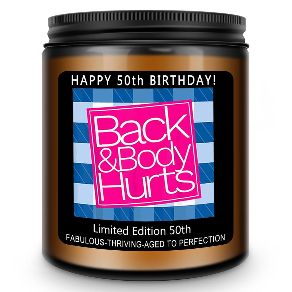 Homsolver 50th Birthday Gifts for Her Him，Happy 50th Birthday Candles Gift for Women Men，Funny 50 Years Old Decorations Ideas- Handmade Lavender Candle