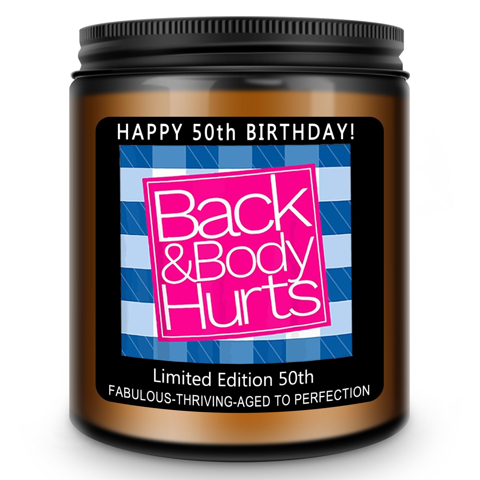 Homsolver 50th Birthday Gifts for Her Him，Happy 50th Birthday Candles Gift for Women Men，Funny 50 Years Old Decorations Ideas- Handmade Lavender Candle