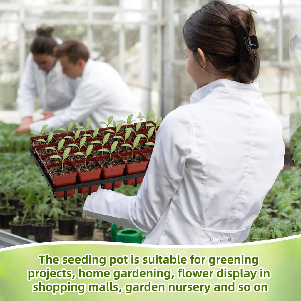 5 Pack Square Nursery Pot Tray with 24 Cells, Plant Trays for Pots, Plastic Planting Trays, Flower Pot Moving Tray for Carrying Small Plant Pots (17" x 11" x 2", 120 Cells in Total)