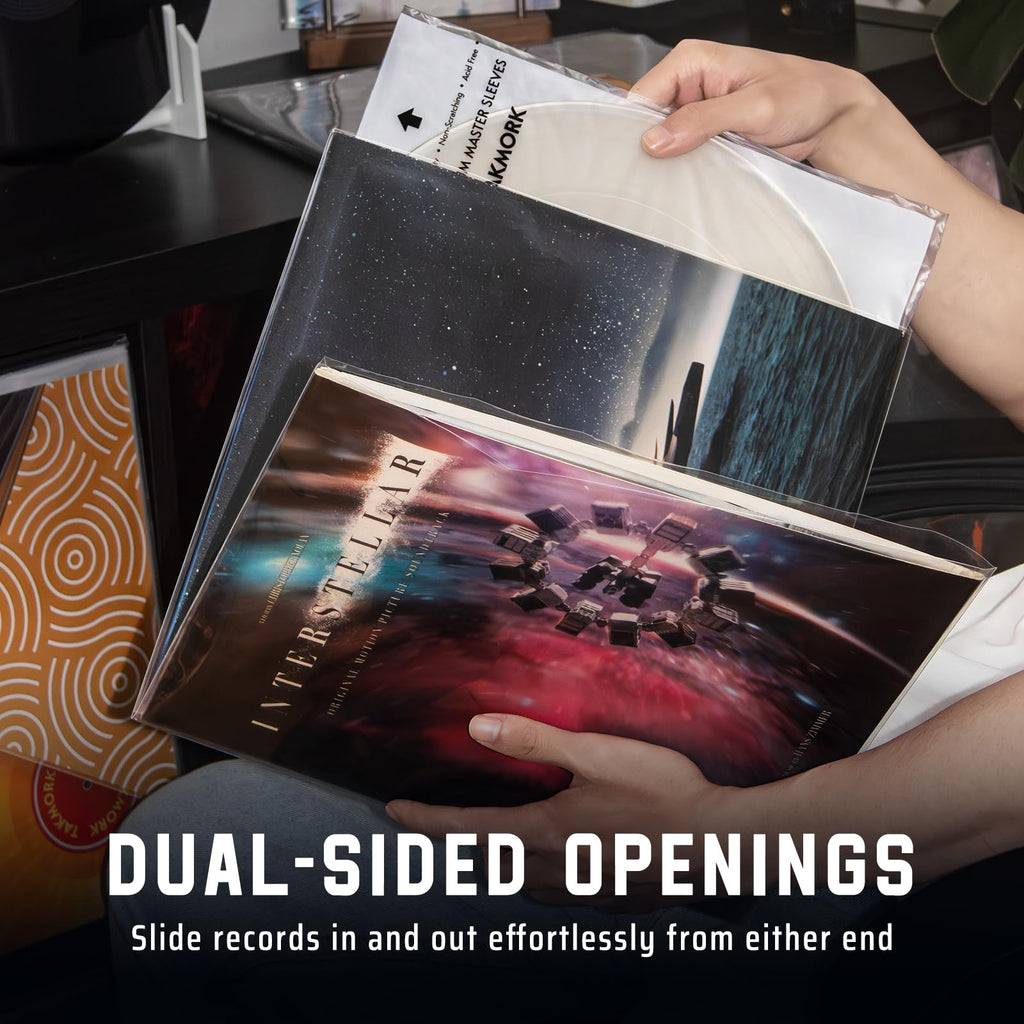 Gatefold Record Sleeves Albums Covers: 12 inch Vinyl Record Outer Sleeves 3 Mil Plastic Clear LP Protective Sleeves, 50pcs