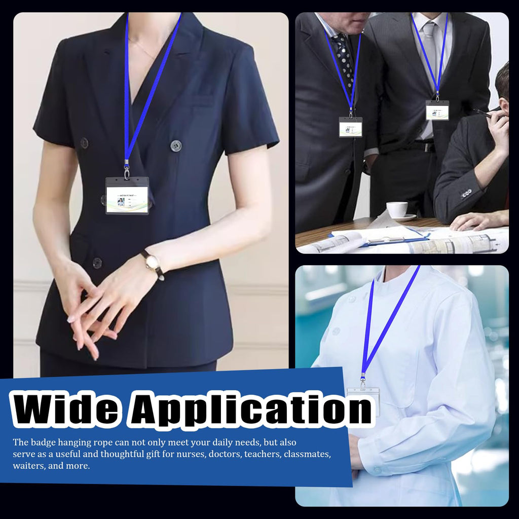 Glarks 50Pcs Lanyards Bulk Black Lanyard Flat Nylon Clip Swivel Hooks ID Badges Lanyard with Clip for Office ID Badges Key Chains
