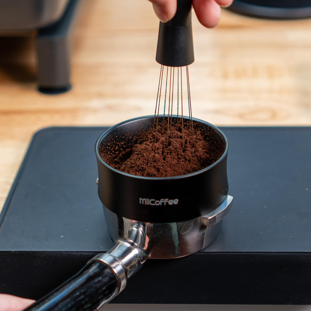 MiiCoffee 58mm Magnetic Aluminum Dosing Funnel - Espresso Coffee Dosing Ring - with 9 Magnetized Steel Compatible with 58mm Portafilter (Tall)