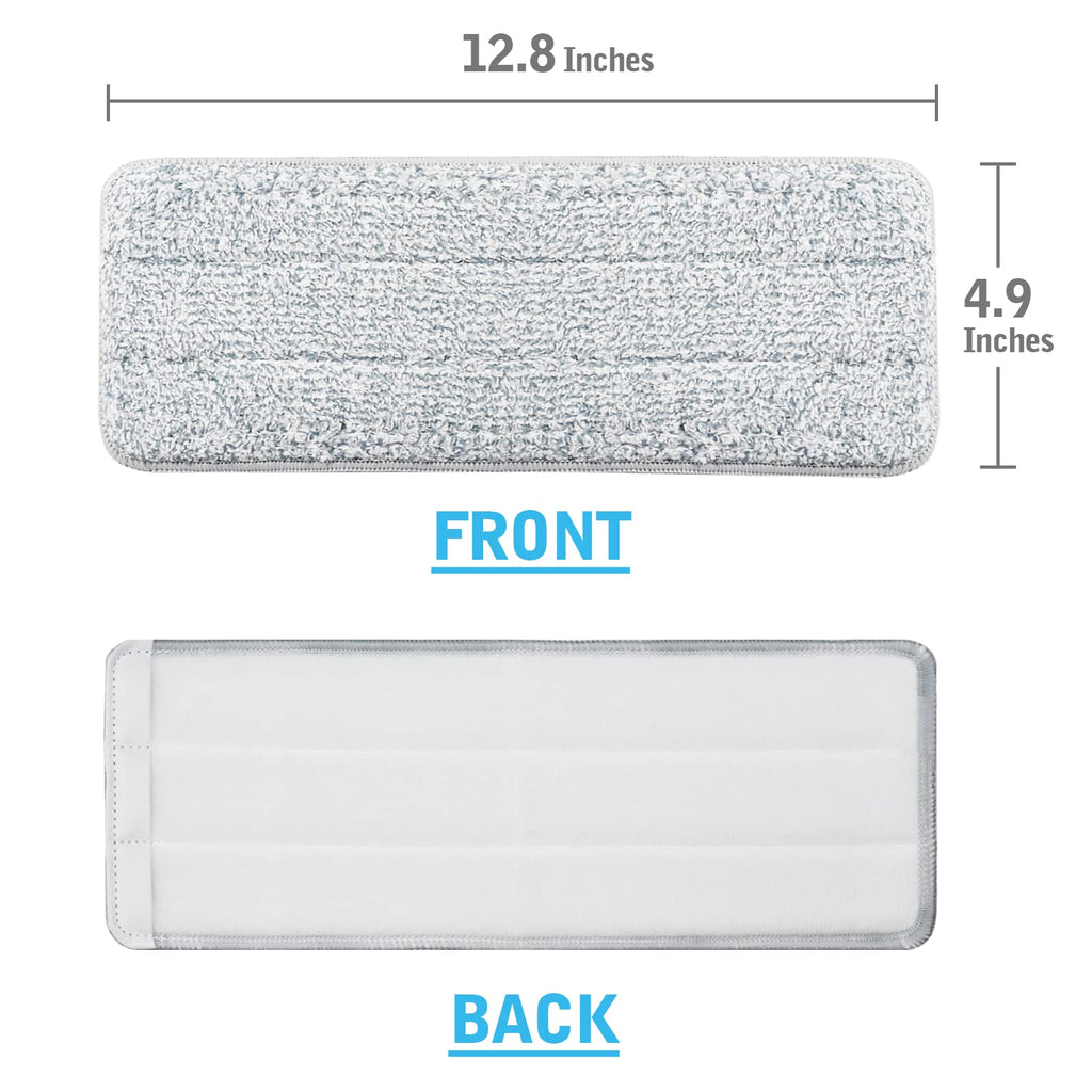 BOSHENG Flat Mop Pads, Mop Replacement Pads, Microfiber Mop Pads, Machine Washable Pads, Refill 3 Packs