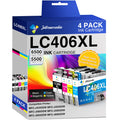 LC406XL Ink Cartridges Compatible with Brother LC406XL LC 406 XL High Yield Work with Brother MFC-J4335DW MFC-J4535DW MFC-J5855DW MFC-J6955DW MFC-J6555DW Printer (4 Pack, Black, Cyan, Magenta, Yellow)