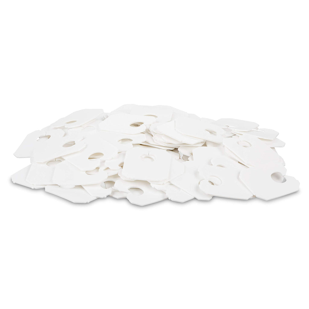 Disposable White Plastic Bread Clips 7/8 x 1 1/8 inches Keep Your Food Fresh After Opening by MT Products (100 Pieces)
