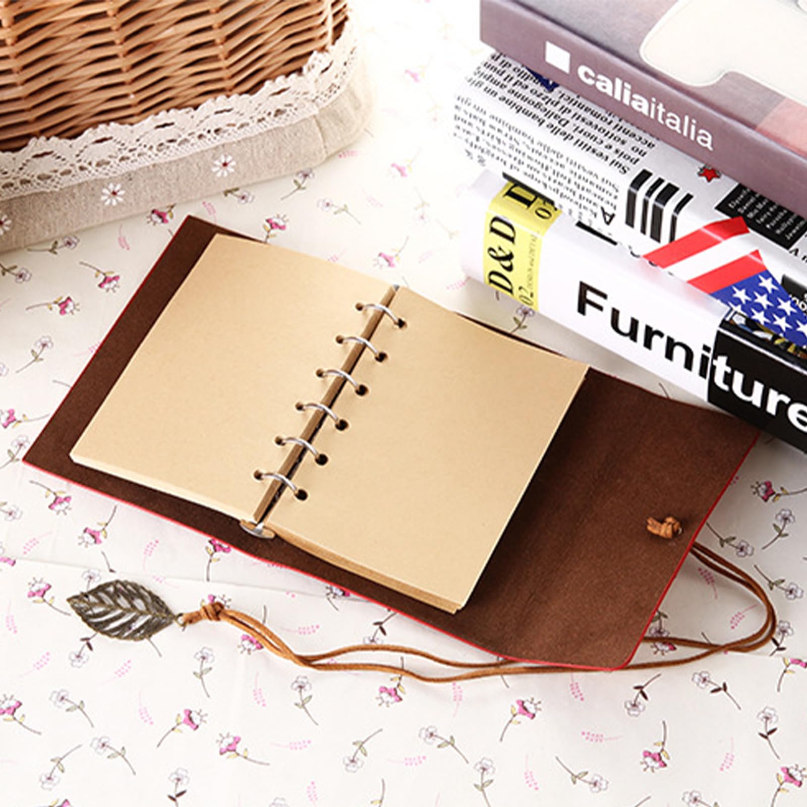 5 Pcs Leather Journal Notebook, A6 Refillable Travel Vintage Writing Journals Diary, Gifts for Women Teen Girls and Boys, 100GSM Blank Paper, 5 x 7 inches