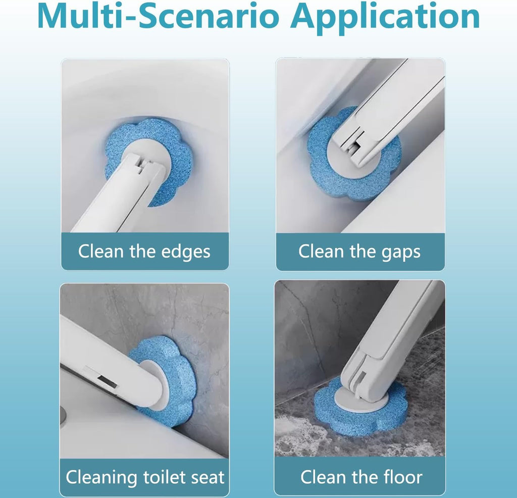 Disposable Toilet Brush with 54 Refill Heads, 2 Handles & Holders Included – No-Touch Toilet Bowl Cleaning System with Ocean Fresh Scent, Wall-Mounted or Freestanding Bathroom Cleaner