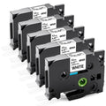 5PK Tze-231 PTH110 D210 Label Maker Tape 12mm Compatible with Brother P Touch Label Tape 12mm Tze231, Compatible for Brother P-Touch PT-D200 D220 D400AD H110 H200BP D600 1230, Tze Tz 12 mm 0.47 White