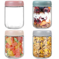 ALINK 4-pack 16 oz Overnight Oats Containers with Lids, Glass jars with Airtight Lids, Wide mouth Mason Salad jars, Glass Food Storage Containers for Snacks Yogurt Spice Sugar